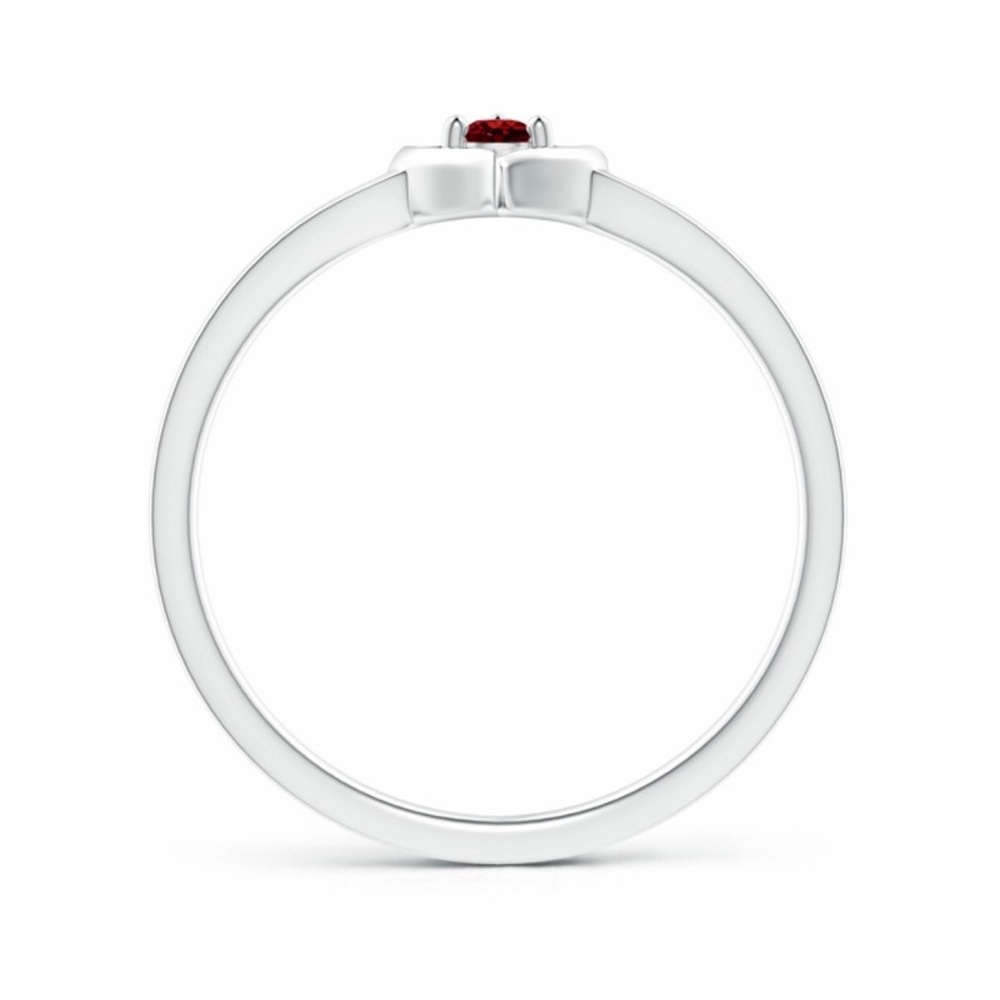 Ruby heart silver ring - Picture 2 of 15